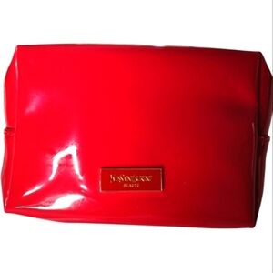 Yves Saint Laurent Red Cosmetic Bag Gold Zipper